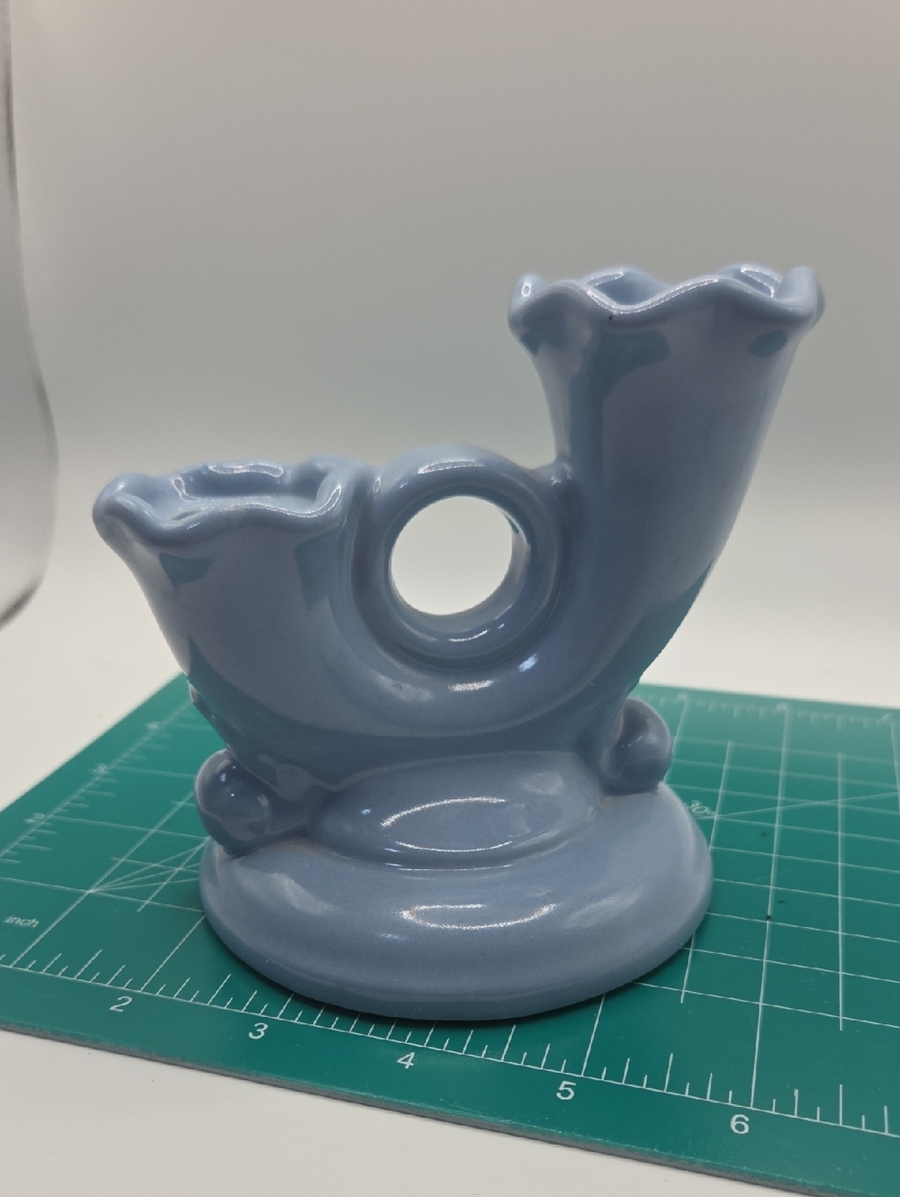Abingdon Pottery Doulble Candle Holder In Blue. Vintage - Picture 3 of 5